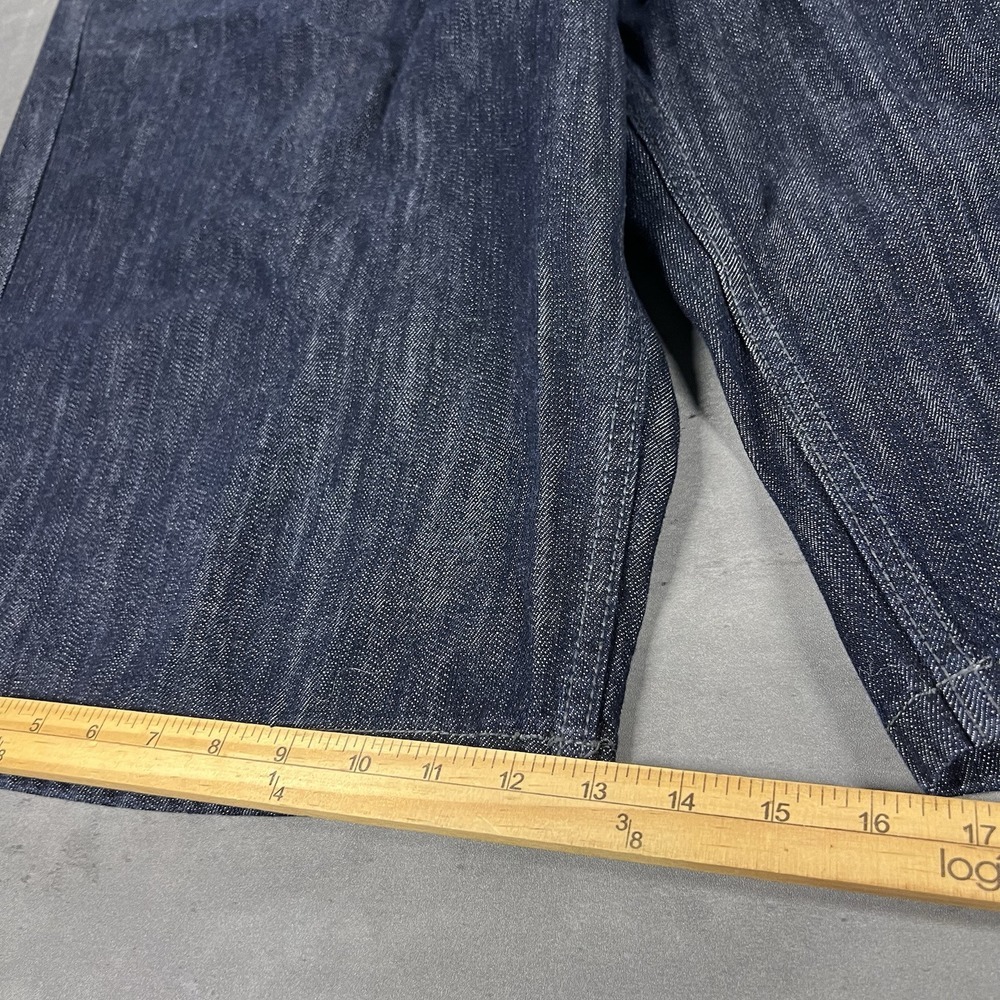 Rocawear Jean Shorts Men 40x16 Blue Denim Jorts Baggy Wide Leg Skate Dark Wash - Picture 7 of 9